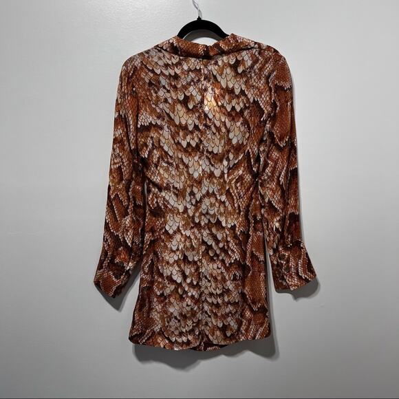 NANUSHKA Tess Cutout Snake-print Satin Mini Dress Size XS Vintage Snake NEW NWT - Picture 8 of 16